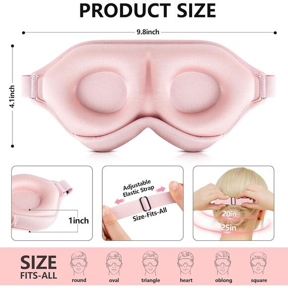 🔥Sleep Masks for Women Men- 3D Pink Sleep Eye Mask as Airplane Travel BNWT🔥 - Picture 4 of 7